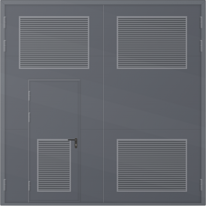 ВР-к Ворота металлические каркасные с калиткой и вентиляционной решеткой