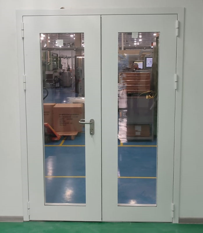 Дверь противопожарная металлическая двупольная EIWS 60 с полным остеклением