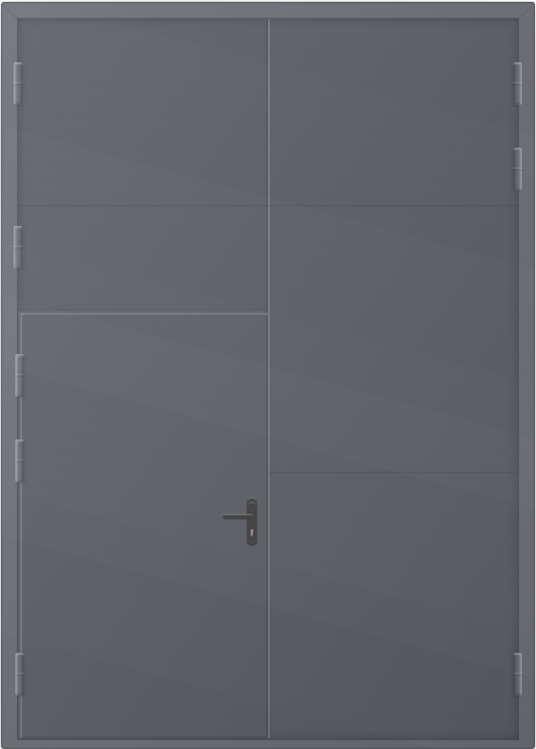 ВР-к Ворота металлические каркасные с калиткой без порога