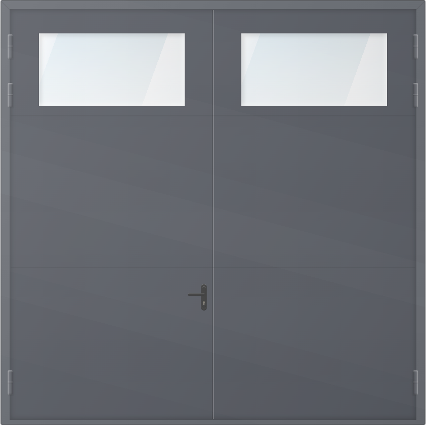 ВР Ворота металлические каркасные с остеклением